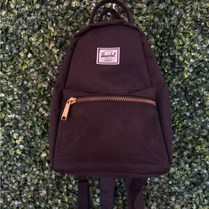 Herschel Supply Company Black Mini Backpack with Gold Zipper